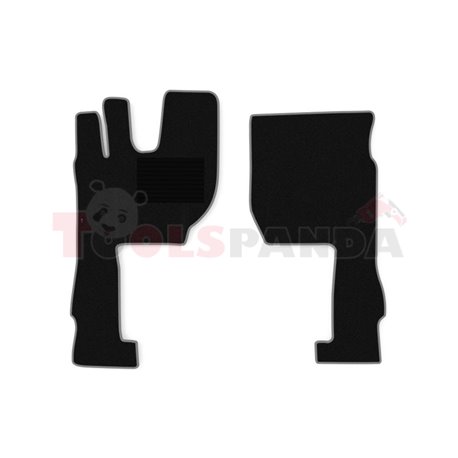 Floor mat F-CORE VOLVO, driver + passenger, VELOUR, quantity per set 2 szt. (material - velours, colour - grey) VOLVO FH 16 II 0