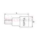 TOPTUL вложка отвертка с присъединителен размер 1/4" 10мм, шестостен