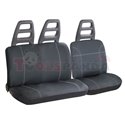 Cover seats T6 (polyester, black, front seats, 1 seat cover + 1 support cover + 1 rear seat cover) Murray, compatible with airba