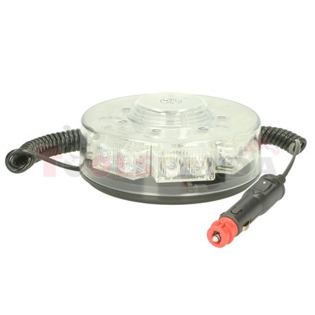 Rotating beacon (orange, 12/24V, LED, magnetic fixing, no of programs: 11, 11 programs, 3Wx14, with 3m spiral wire, with lighter