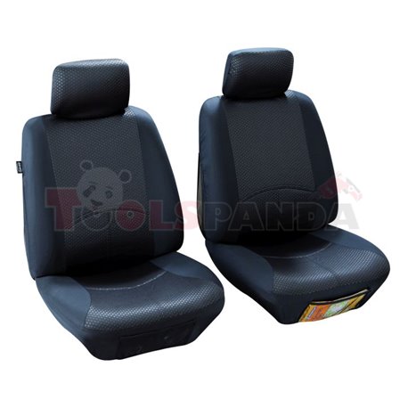Cover seats T1 (polyester, black, front seats, 2 headrest covers + 2 support covers + 2 seat cover + 2 seat) Managua, compatible