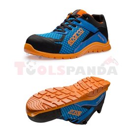 SPARCO Safety shoes model: PRACTICE, size: 43, safety category: S1P, SRC, material: microfibre/net, colour: black/blue/orange, s