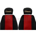 Seat covers Classic (red, material velours, series CLASSIC, adjustable driver's headrest, adjustable passenger's headrest) MERCE