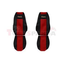 Seat covers Classic (red, material velours, series CLASSIC, integrated driver's headrest, integrated passenger's headrest) RVI P