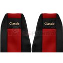 Seat covers Classic (red, material velours, series CLASSIC, integrated driver's headrest, integrated passenger's headrest) RVI P