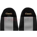 Seat covers Classic (grey, material velours, series CLASSIC, driver’s seat belt assembled outside the seat, passenger’s seat bel