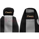 Seat covers Classic (grey, material velours, series CLASSIC, adjustable passenger's headrest, integrated driver's headrest) SCAN
