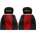 Seat covers Classic (red, material velours, series CLASSIC, adjustable driver's headrest, adjustable passenger's headrest) RVI P