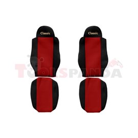 Seat covers Classic (red, material velours, series CLASSIC, driver’s seat belt assembled in the seat, passenger’s seat belt asse