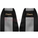 Seat covers Classic (grey, material velours, series CLASSIC, integrated driver's headrest, integrated passenger's headrest) RVI 