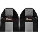 Seat covers Classic (grey, material velours, series CLASSIC, integrated driver's headrest, integrated passenger's headrest) MERC