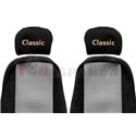 Seat covers Classic (grey, material velours, series CLASSIC, adjustable driver's headrest, adjustable passenger's headrest) VOLV