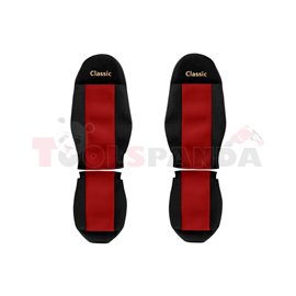 Seat covers Classic (red, material velours, series CLASSIC, driver’s seat belt assembled outside the seat, passenger’s seat belt