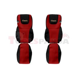 Seat covers Classic (red, material velours, series CLASSIC) DAF XF 105, XF 106 10.12-