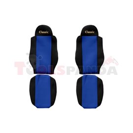 Seat covers Classic (blue, material velours, series CLASSIC, driver’s seat belt assembled in the seat, passenger’s seat belt ass