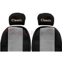 Seat covers Classic (grey, material velours, series CLASSIC, adjustable driver's headrest, adjustable passenger's headrest, driv