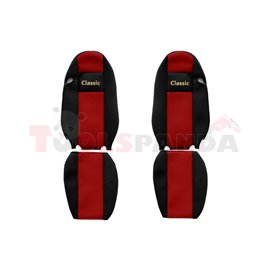 Seat covers Classic (red, material velours, series CLASSIC) IVECO STRALIS 02.02-