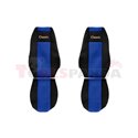 Seat covers Classic (blue, material velours, series CLASSIC, integrated driver's headrest, integrated passenger's headrest) RVI 