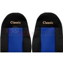 Seat covers Classic (blue, material velours, series CLASSIC, driver’s seat belt assembled in the seat, integrated driver's headr