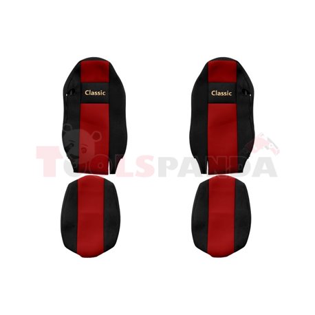 Seat covers Classic (red, material velours, series CLASSIC, standard driver’s seat - not ISRI) MAN TGX 09.07-