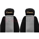 Seat covers Classic (grey, material velours, series CLASSIC, adjustable driver's headrest, adjustable passenger's headrest) MERC