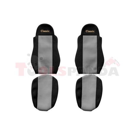 Seat covers Classic (grey, material velours, series CLASSIC) DAF 95 XF, CF 85, LF 45, LF 55, XF 105, XF 95 01.97-