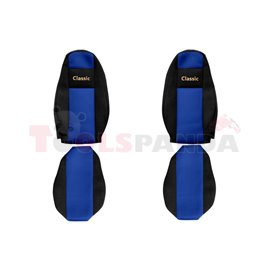 Seat covers Classic (blue, material velours, series CLASSIC) VOLVO FH 16 II 03.14-