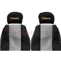 Seat covers Classic (grey, material velours, series CLASSIC, adjustable driver's headrest, adjustable passenger's headrest) MAN 