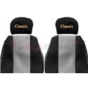 Seat covers Classic (grey, material velours, series CLASSIC, regulated headrests) IVECO EUROCARGO I-III, EUROSTAR, EUROTECH MH, 