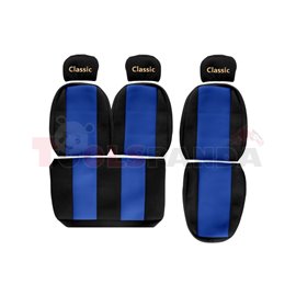 Seat covers Classic (blue, material velours, series CLASSIC, 1+2, regulated headrests) MAN F 2000, L 2000 10.93-