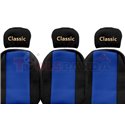 Seat covers Classic (blue, material velours, series CLASSIC, 1+2, regulated headrests) MAN F 2000, L 2000 10.93-