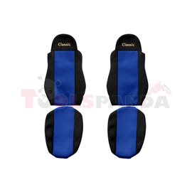 Seat covers Classic (blue, material velours, series CLASSIC) DAF 95 XF, CF 85, LF 45, LF 55, XF 105, XF 95 01.97-