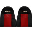 Seat covers Classic (red, material velours, series CLASSIC, driver’s seat belt assembled in the seat, integrated driver's headre