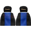 Seat covers Classic (blue, material velours, series CLASSIC, adjustable driver's headrest, adjustable passenger's headrest) MAN 