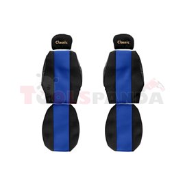 Seat covers Classic (blue, material velours, series CLASSIC, adjustable driver's headrest, adjustable passenger's headrest) SCAN
