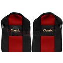 Seat covers Classic (red, material velours, series CLASSIC, standard seats) MERCEDES ACTROS MP4 / MP5 07.11-