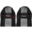 Seat covers Classic (grey, material velours, series CLASSIC, integrated driver's headrest, integrated passenger's headrest) MERC