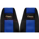 Seat covers Classic (blue, material velours, series CLASSIC, integrated driver's headrest, integrated passenger's headrest) RVI 