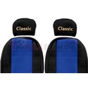 Seat covers Classic (blue, material velours, series CLASSIC, adjustable driver's headrest, adjustable passenger's headrest, driv