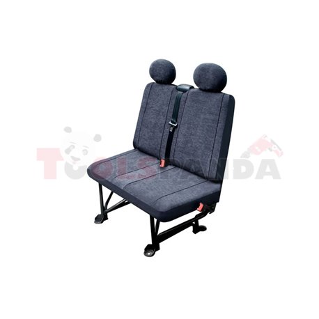 Cover seats (velvet, colour: graphite, double passenger seat) BUS II M, compatible with airbags