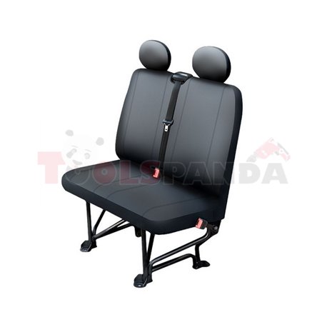 Cover seats (eco-leather, colour: black, double passenger seat) BUS II L, compatible with airbags