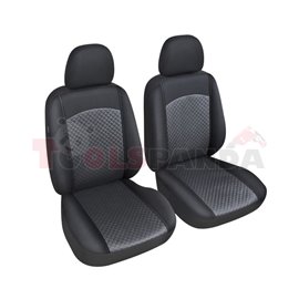 Cover seats T1 (polyester, black and grey, front seats, 2 headrest covers + 2 support covers + 2 seat cover + 2 seat) Florencia,