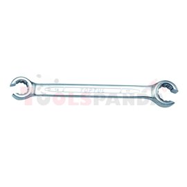 Wrench flare nut, double-ended, Bi-hexagonal 15° metric size: 24x27 mm, finish: satin chrome