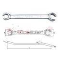 Wrench flare nut, double-ended, Bi-hexagonal 15° metric size: 22x24 mm, finish: satin chrome