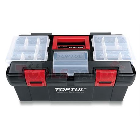 Кутия за инструменти Toptul без аксесоари, изработена от пластмаса, вместимост 11L, размери: 445x240x205