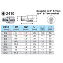 Socket E-TORX 1/4", E11, socket type: short, length 25mm