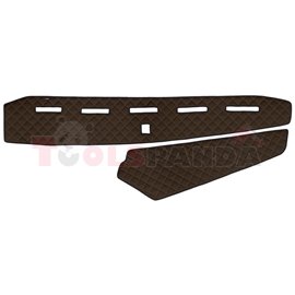 Dashboard mat (proximity sensor hole missing) brown, ECO-leather, ECO-LEATHER VOLVO FH 16 II 03.14-