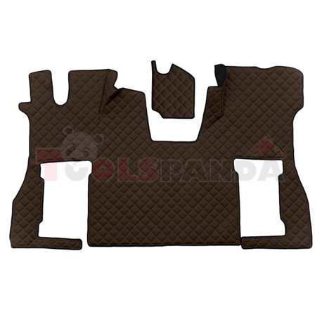 Floor mat F-CORE SCANIA, on the whole floor, ECO-LEATHER, quantity per set 2 szt. (material - eco-leather, colour - brown, pneum