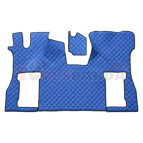 Floor mat F-CORE SCANIA, on the whole floor, ECO-LEATHER, quantity per set 2 szt. (material - eco-leather, colour - blue, pneuma