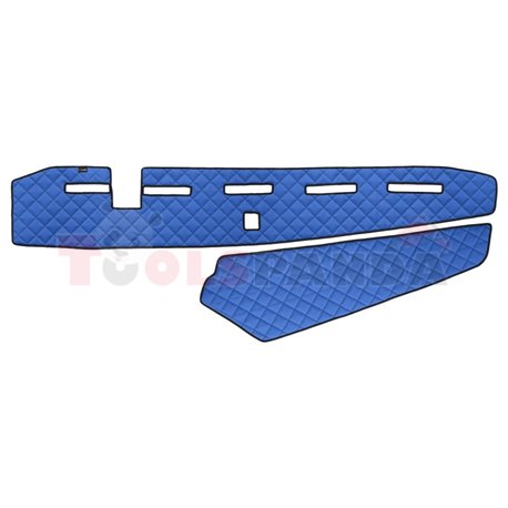 Dashboard mat (proximity sensor hole) blue, ECO-leather, ECO-LEATHER VOLVO FH 16 II 03.14-